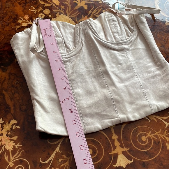 ALICE & OLVIA Stacey Bendet from BLOOMINGDAKES pink leather bustier crop top sz6 - Picture 7 of 7